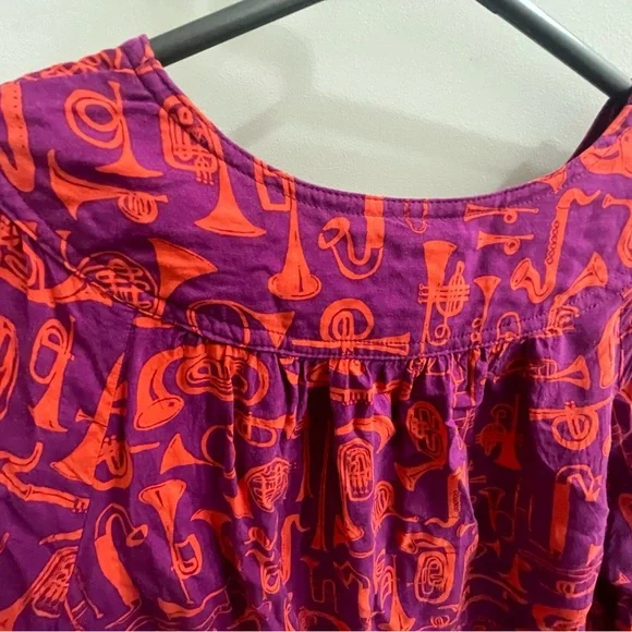 Anthropologie Conversations Horn Print Button Front Blouse Size 6 - Picture 4 of 9